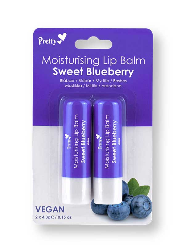 Pretty Moisturising Lip Balm - Sweet Blueberry x 2
