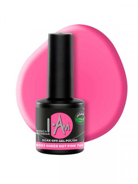 I.Am soakoff gelpolish, sheer hot pink 7 ml #083 I.Am soakoff gelpolish, sheer hot pink 7 ml #083