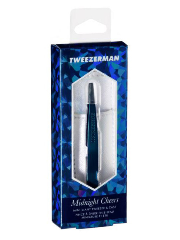 Tweezerman Midnight Cheers Mini Slant Tweezer&Case