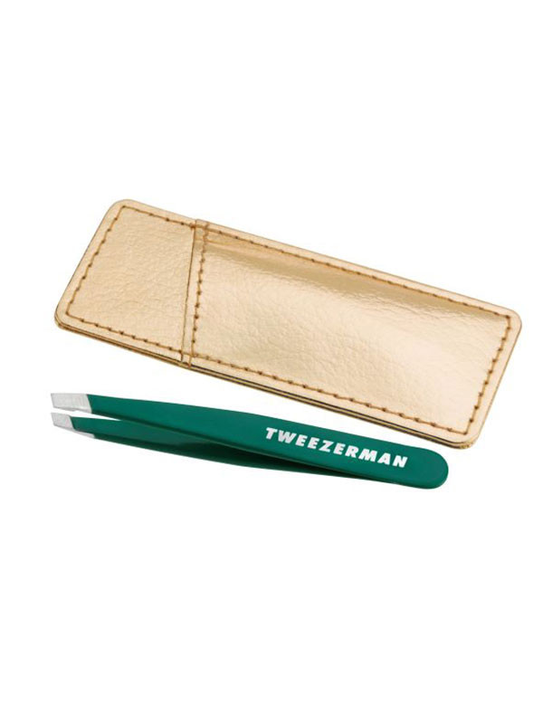 Tweezerman Emerald Shimmer Mini Slant Tweezer&Case