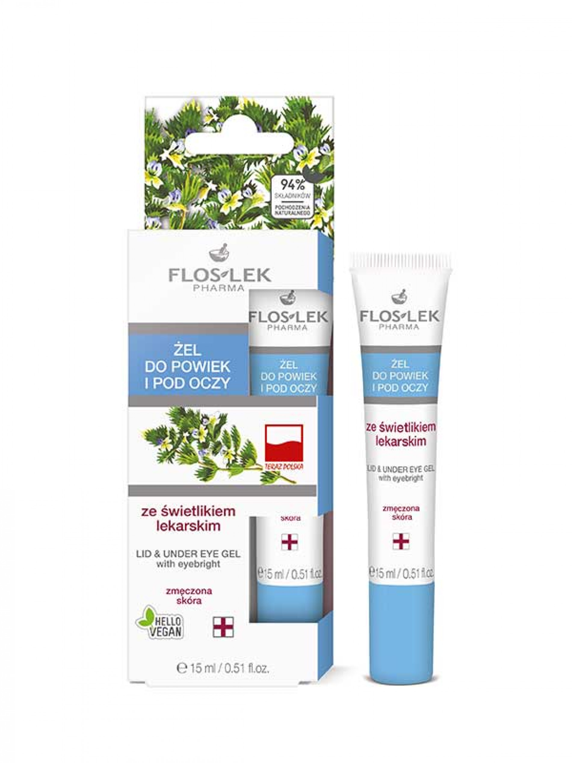 FLOSLEK Lid&under eye gel 15ml, pantenol FLOSLEK Lid&under eye gel 15ml, pantenol