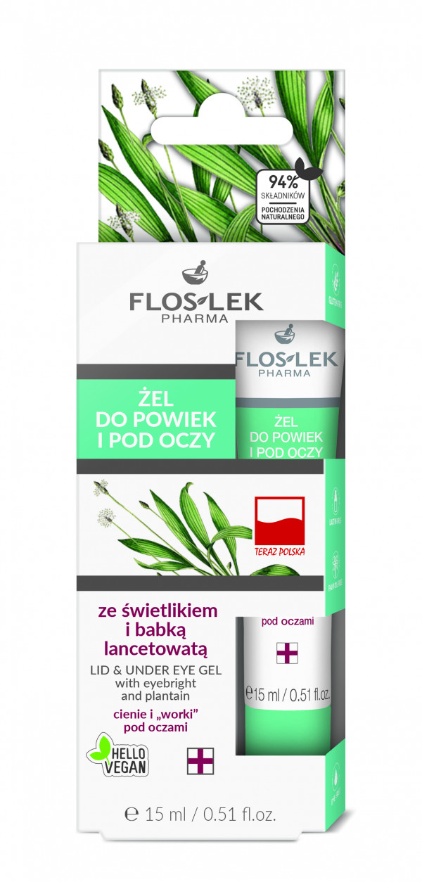 FLOSLEK Lid&under eye gel 15ml, plantainEXP 4/24