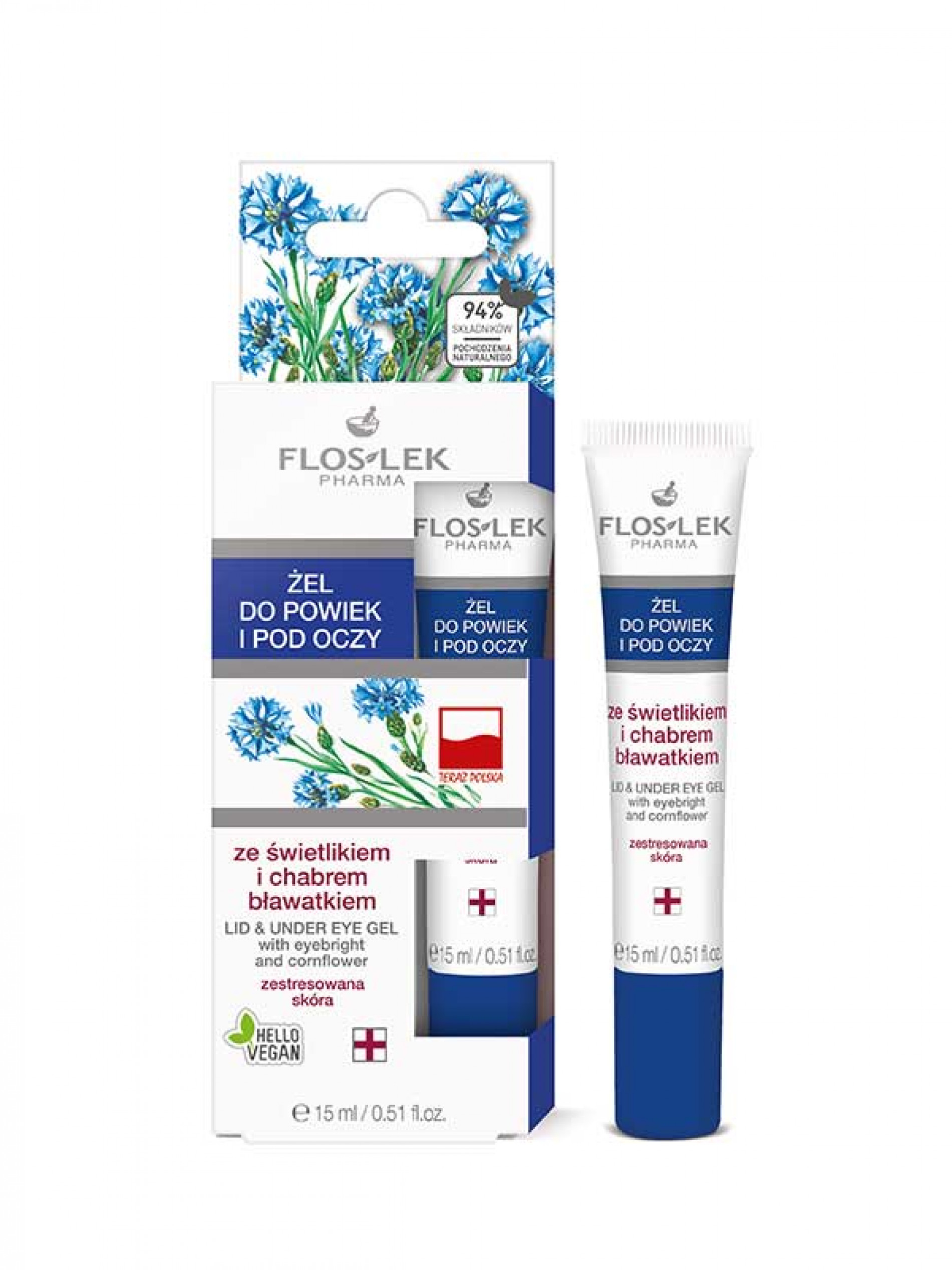 FLOSLEK Lid&under eye gel 15ml, cornflower FLOSLEK Lid&under eye gel 15ml, cornflower
