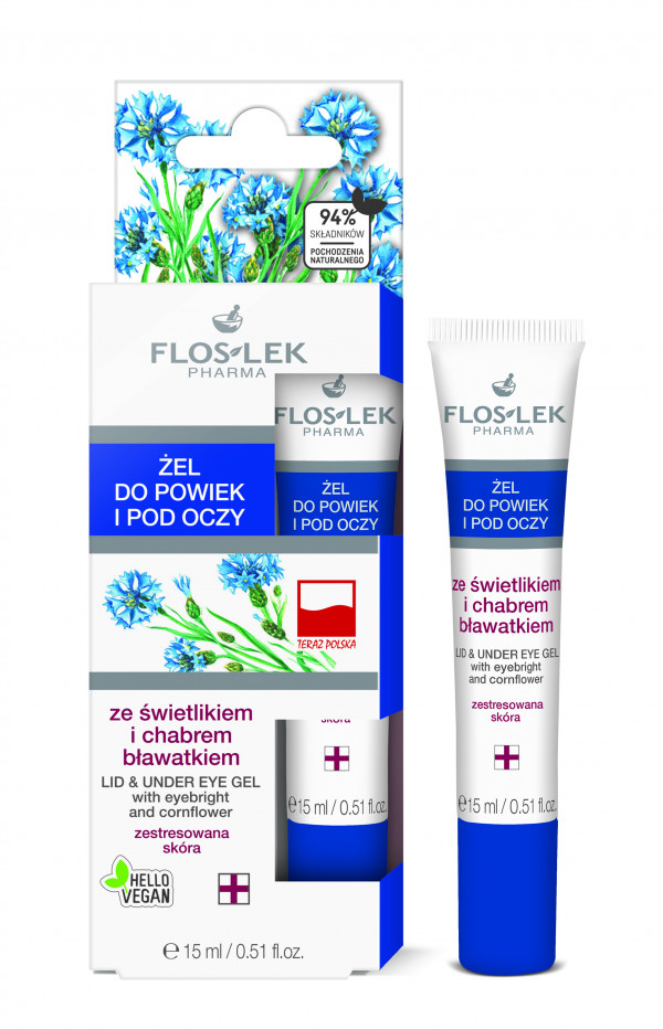 FLOSLEK Lid&under eye gel 15ml, cornflower