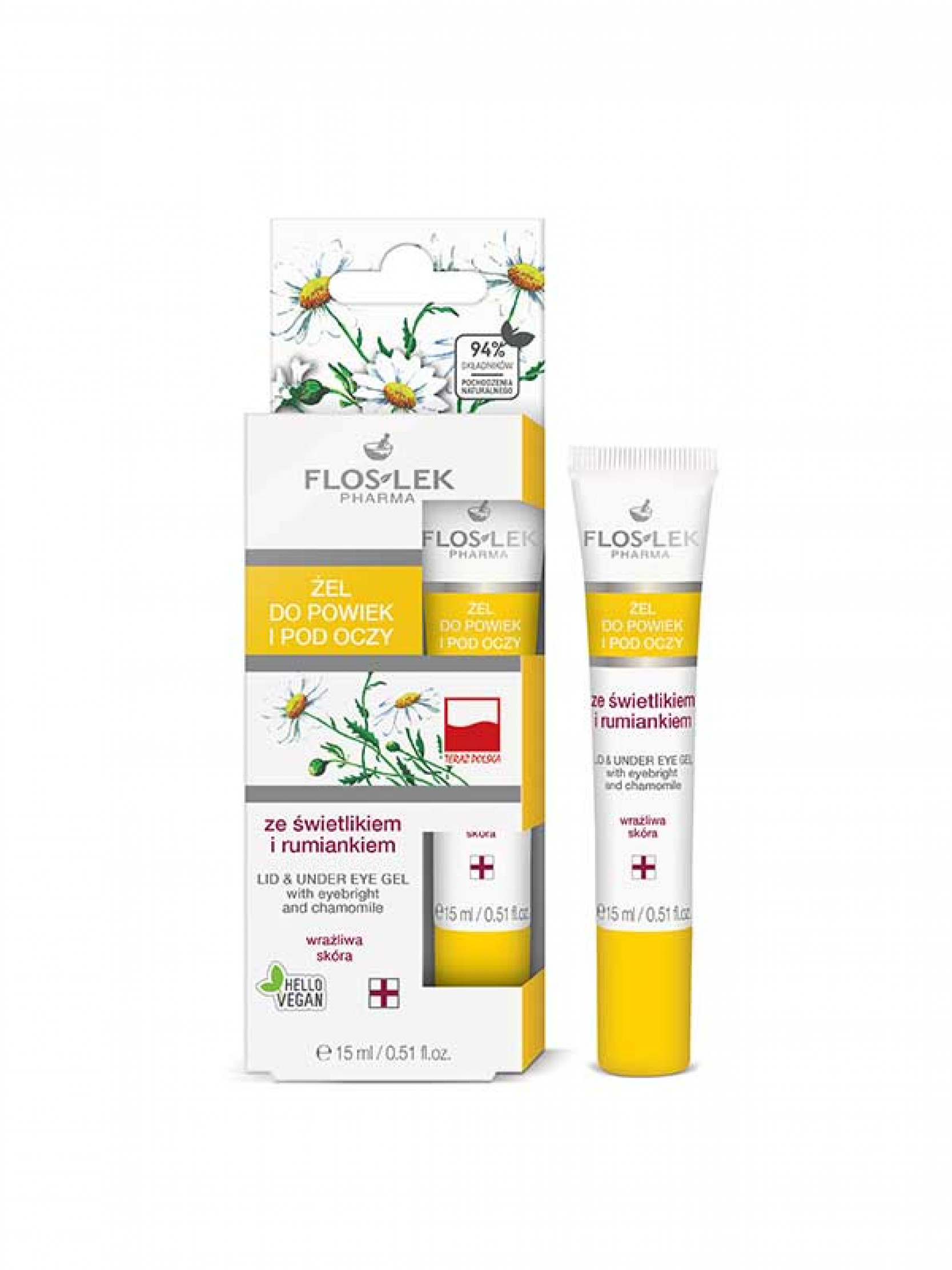 FLOSLEK Lid&under eye gel 15ml, chamomile FLOSLEK Lid&under eye gel 15ml, chamomile