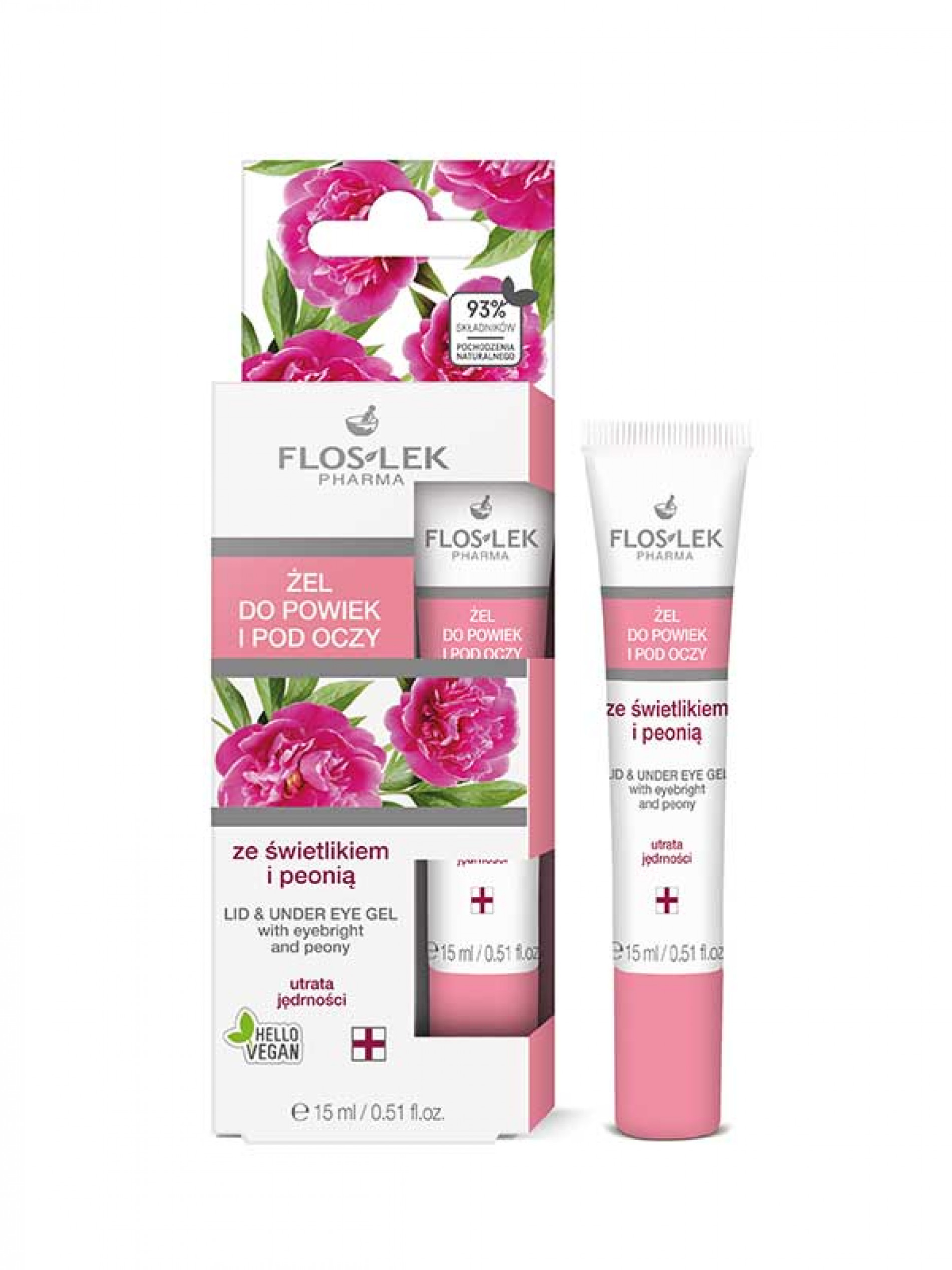 FLOSLEK Lid&under eye gel 15ml, peony FLOSLEK Lid&under eye gel 15ml, peony