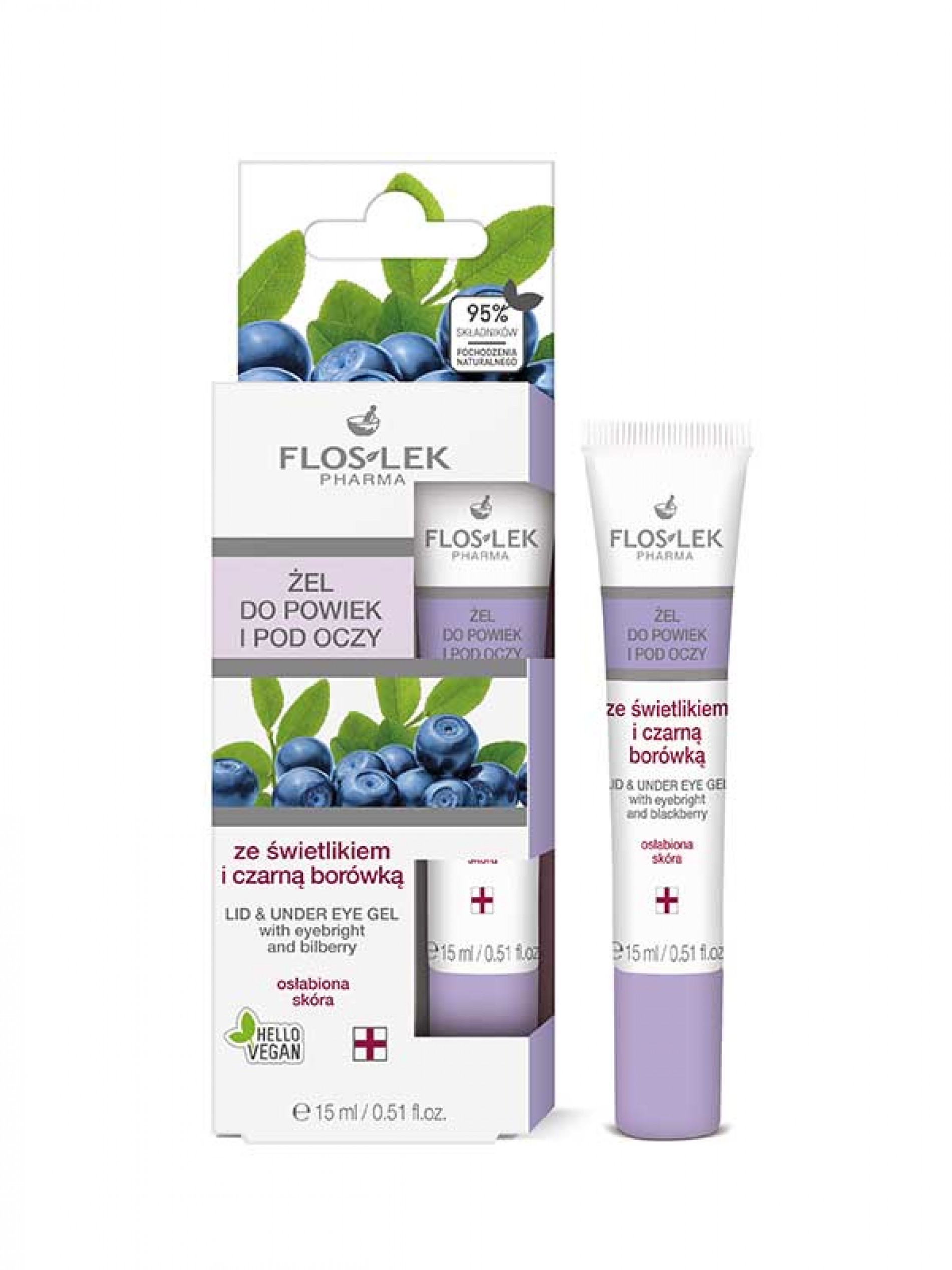 FLOSLEK Lid&under eye gel 15ml, bilberry FLOSLEK Lid&under eye gel 15ml, bilberry